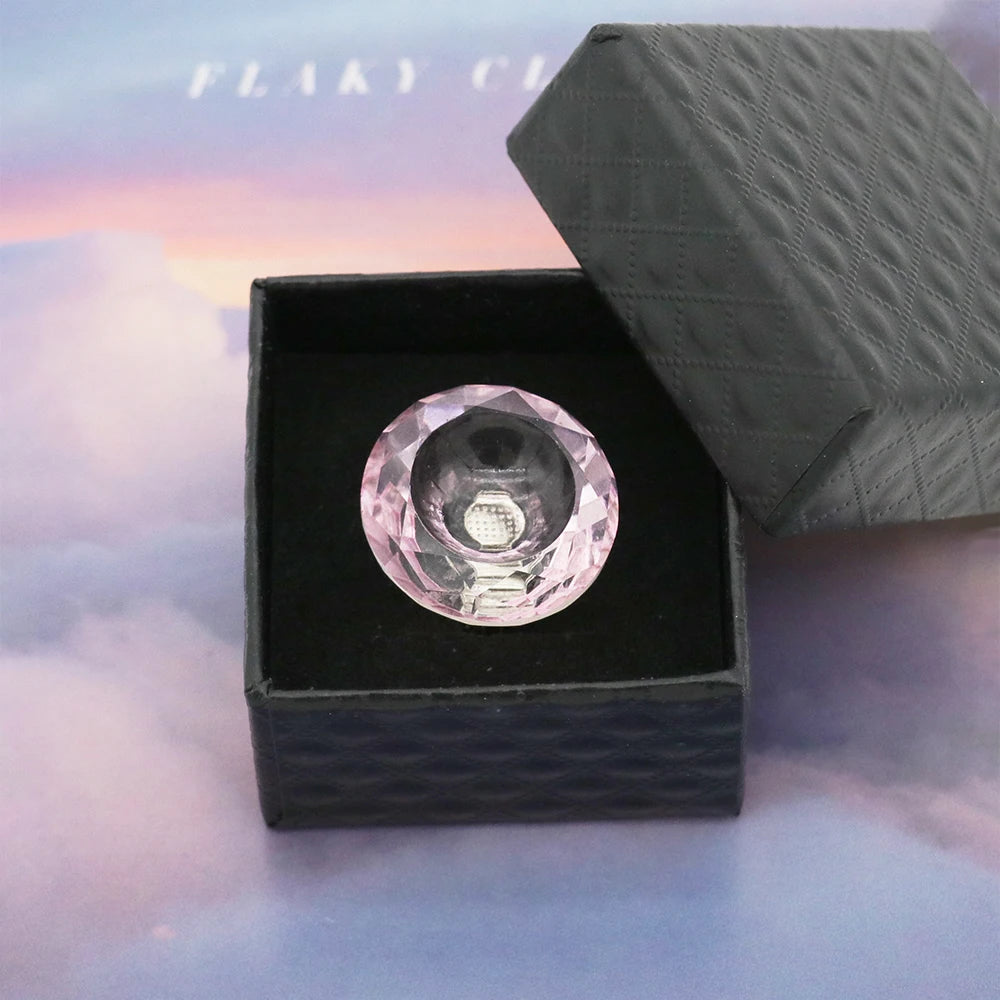 Wholesale Crystal Glue Ring Colorful Lash Glue Holder Blooming Cups Adhesive Glue Rings Pink White Blue Purple Washable