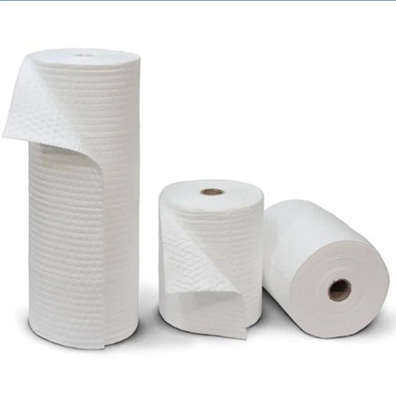 Oilspillpro OOA-R400 Heavy Weight 5mm 40cm*50m Oil Only Absorbent Roll Absorbent Mat for Oil Leak Cleanup