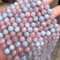 Natural Healing Gem Stone Loose Beads Polished Beading 6mm High Quality Natural rainbow Beads Purple Morganite