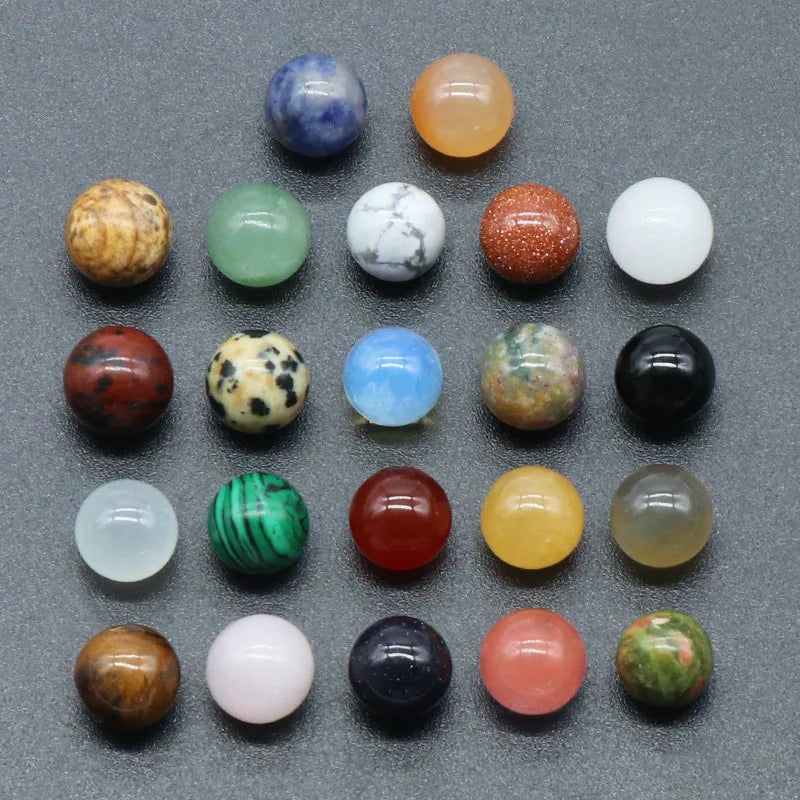Wholesale Natural Stone Beads Reiki Healing Crystal Fengshui Crystal Ball Rose Quartz Black Obsidian Non-Porous Stone Beads Ball
