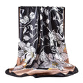 2025 Factory Custom Wholesale Spring Bag Handle Scarf Luxury Printed Square Floral Leaf Multi-Functional Women's Scarf Polyester
