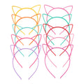 KUACHI Wholesale Plastic Cat Ears Headband Party Luminous Fluorescent Headband Fashion Non Slip Plastic Headband for Women