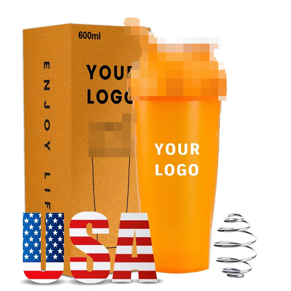 Hot Selling 400Ml 600Ml Protein for Plastic Preworkout Gym Water Wire Whisk Balls BPA Free Leak-Proof Eco-Friendly Shaker Bottle