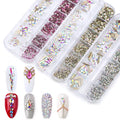 Qiao Nail Ab Flatback Rhinestones Stones with Storage Organizer Nail Art Rhinestones Kit for Nail Art Decoration