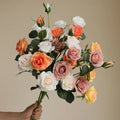 Factory Wholesale Hot Sale Real Touch Big Head Artificial Hand Feeling Moisturizing Rose for Wedding Party Home Deco