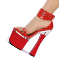 Silver 18 cm Platform Super High Heels Banquet Queen Fashion Pole Dance High Heels Stripper Fun Summer High Heels Sandals