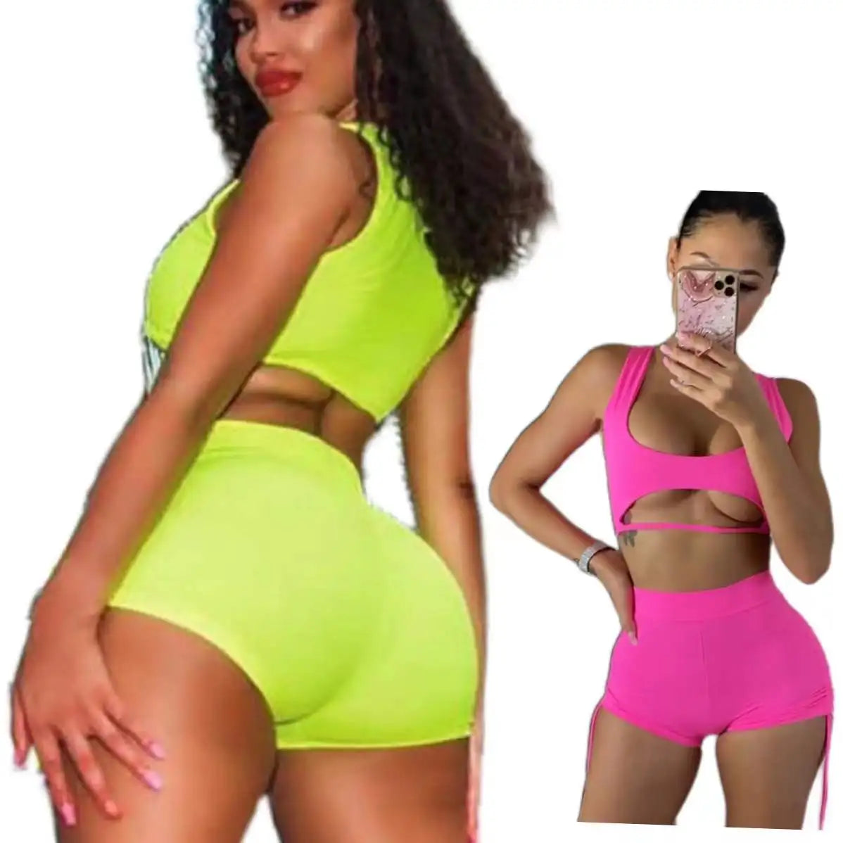 2022 Spring Summer Custom logo New Casual Womens Lounge Wear Two Piece Set Women Clothing Black Crop Top Shorts Set