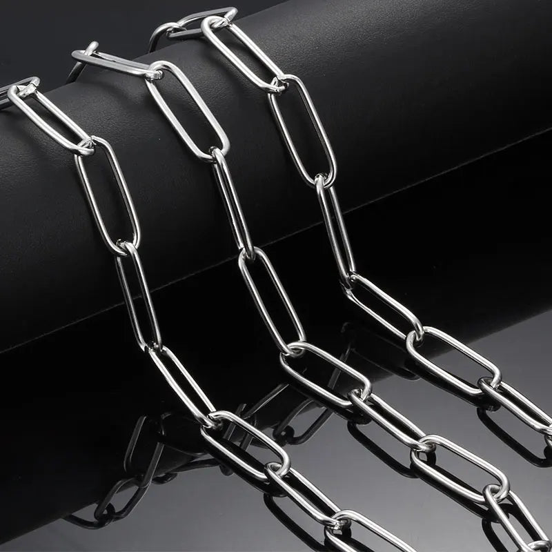Wholesale Simple Style Waterproof Stainless Steel Oval Link Chains DIY Jewelry Making Findings Necklaces Bracelets Accessories