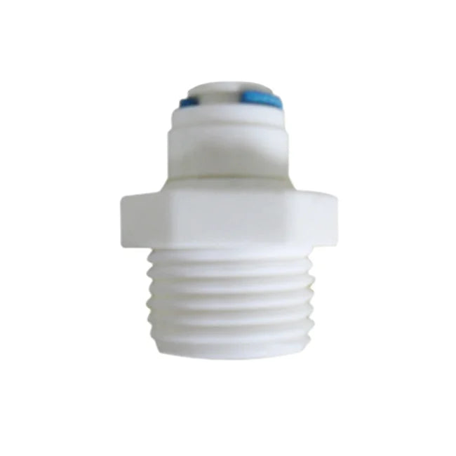 Male Connector 1/4\" Quick Connect Parts for Household RO Water Filtration System Plastic Manual White Body for RV Outdoor Car