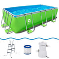 B02 J Jilong Avenli 17525 Above Ground Pool Passaat Green Rectangular Steel Frame Family Adult Pool Swimming Pool