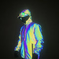 New Fashion Leisure High Glitter Fish Scale Pattern Printing rainbow Glow in the Dark Luminous Reflective Jacket Coat Clothes
