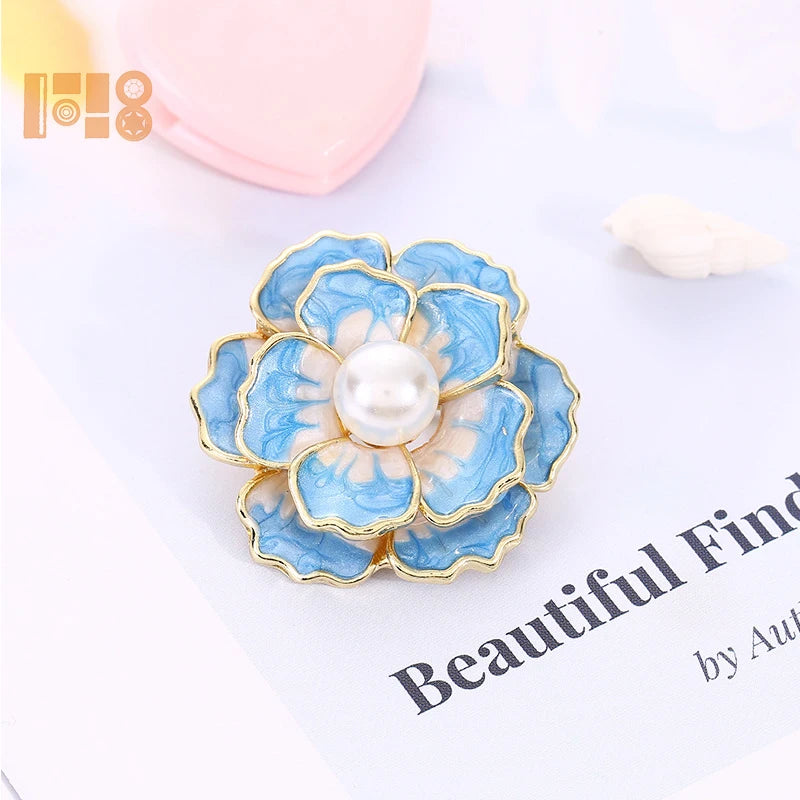 2026 New Arrival Rhinestone Brooch Lapel Pin Enamel Flower Crystal Costume Corsage Brooches for Winter Coats