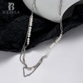 ICEBELA Jewelry European-american Style Hand Made S925 Sterling Silver Double Necklace Baroque Pearl Sweater Chain Necklace