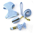 Custom Luxury Brand Logo Fashion 4pcs Velvet Dog Collar Set with Scarf Quick Release Buckle and Bowtie