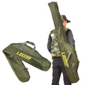 WEIHE Double-layer Fishing Rod Bag Portable Fishing Reel Rod Lure Carrier Storage Case Multifunction Canvas Bag for Pesca
