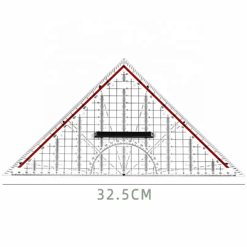 Designer Multifunctional Triangular Ruler with Handle Plastic Material Drawing Architecture Scale