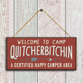 Wholesale Custom Painted Party Decoration Wood Sign Welcome to Camp Farmhouse Rustic Wall Decor Hanging Front Door Wooden Sign