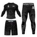 Custom Logo Men MMA Jiu JitsuT-shirts+Pants 4 Pcs/ Kit Boxing Jerseys KickBoxing Muay Thai Shorts MMA Compression Fightwear