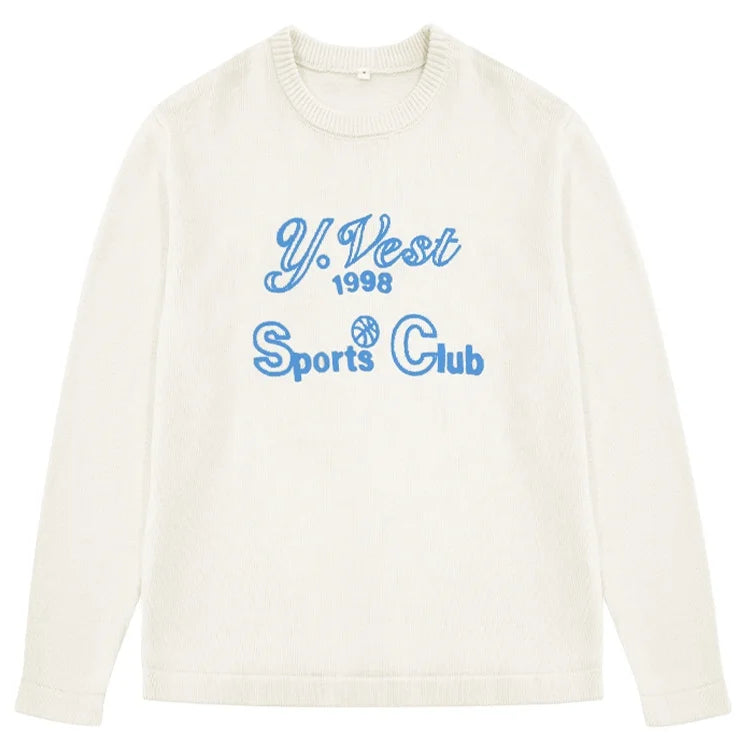 Custom Men Knitted Streetwear Sweater Pullover Street Jacquard Knit Sweater for Men