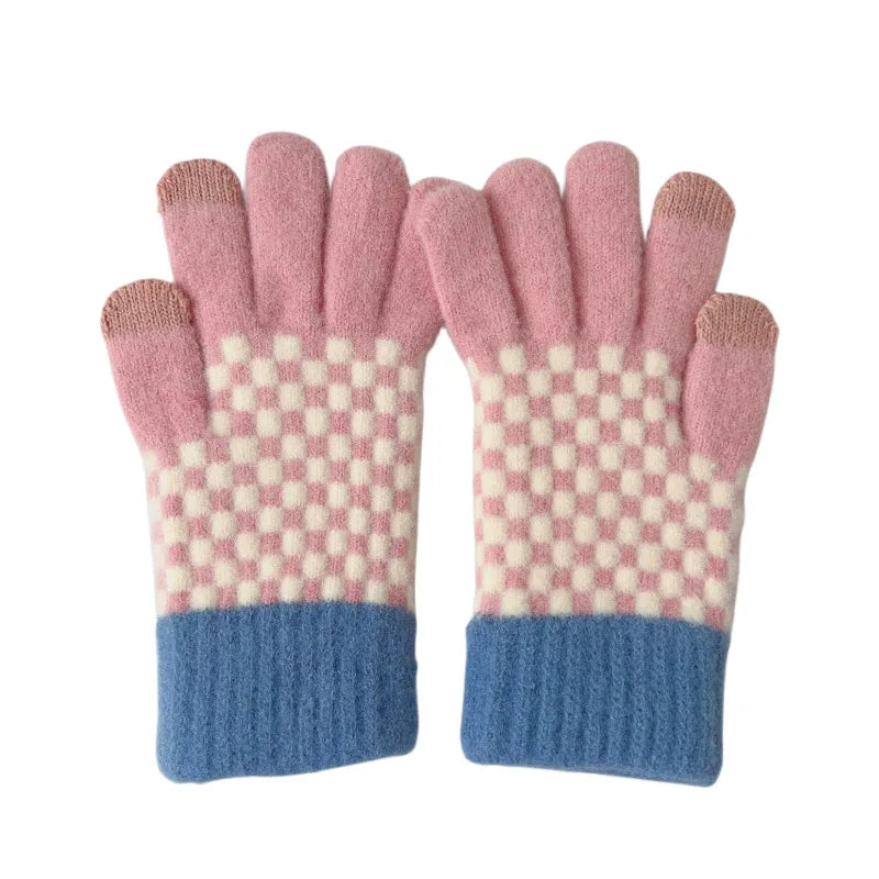 Fashion Women Touch Screen Gloves Knitted Mittens Thickened Warm Women's Winter Gloves