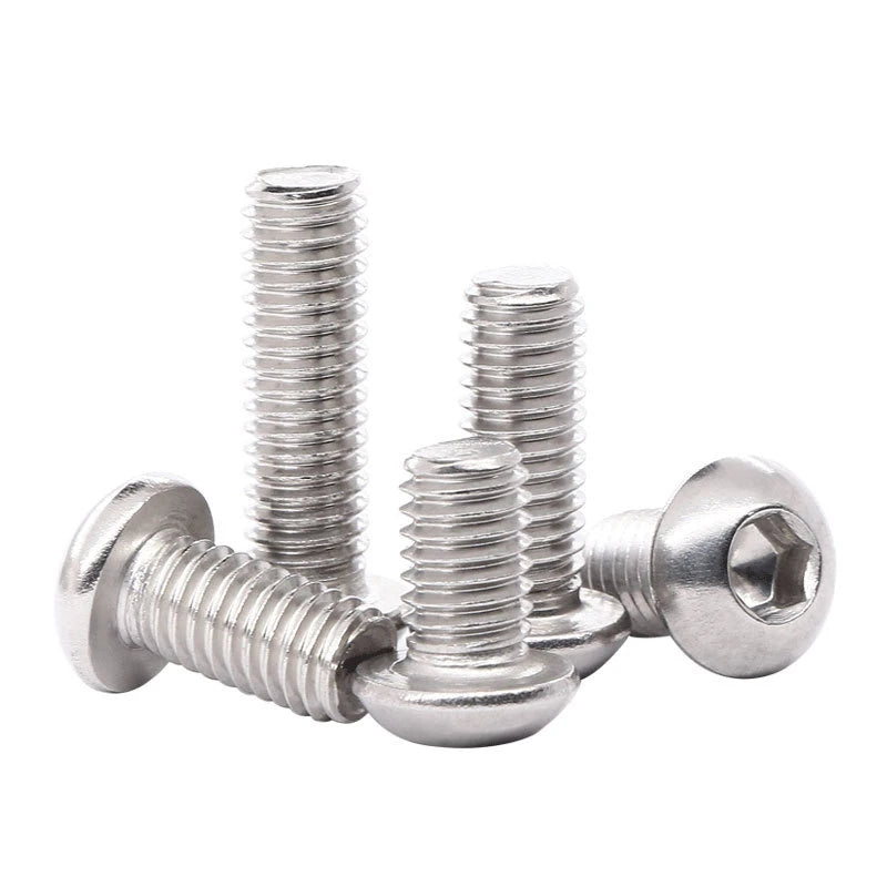 M2 M4 M5 M6 M8 M10 Hexagon Socket Cap Button Head Machine Screws M3 X 8mm SUS 304 A2-70 Stainless Steel Screws ISO7380