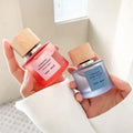10ml Round Glass Empty Perfume Bottle with Screw Cap and Wood Cover Eco-friendly Clear Recyclable Custom Logo