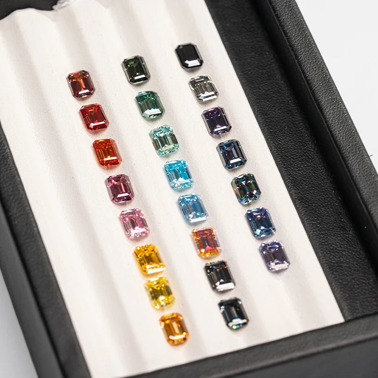 Goldleaf Factory Price GRC Certified Lab Grown Sapphire Emerald Cut Loose Gemstone for Jewelry Making MegaBDM