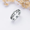 Fine Jewelry 925 Sterling Silver Rhodium Plated Irish Celtic Knot Heart Band Cladda Ring