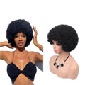 Wholesale 6inch 90g Afro Kinky Wig Lace Boom Hair Afro Kinky Curly Bulk Synthetic Fiber Hair Natural Color Soft Curly Wigs
