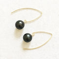 Nature Tahitian Sea Salt Pearl Earringfashion 14K Gold Filled Drop Earrings for Wedding 8-10 mm Baroque Pearl Perfect Round