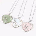 Wholesale Natural  Crystal Stone Rose Heart Pendant Necklace  Jewelry  for Women and Men Crystal Quartz Pendant