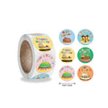 KYW Round Sticker Cute Animal Children Sealing Label Color Cartoon Adhesive Sticker Roll