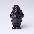 DIY Wholesale Natural Crystal Garnet Carving Santa Natural Crystal Crafts Christmas Father Statue for Christmas Decor