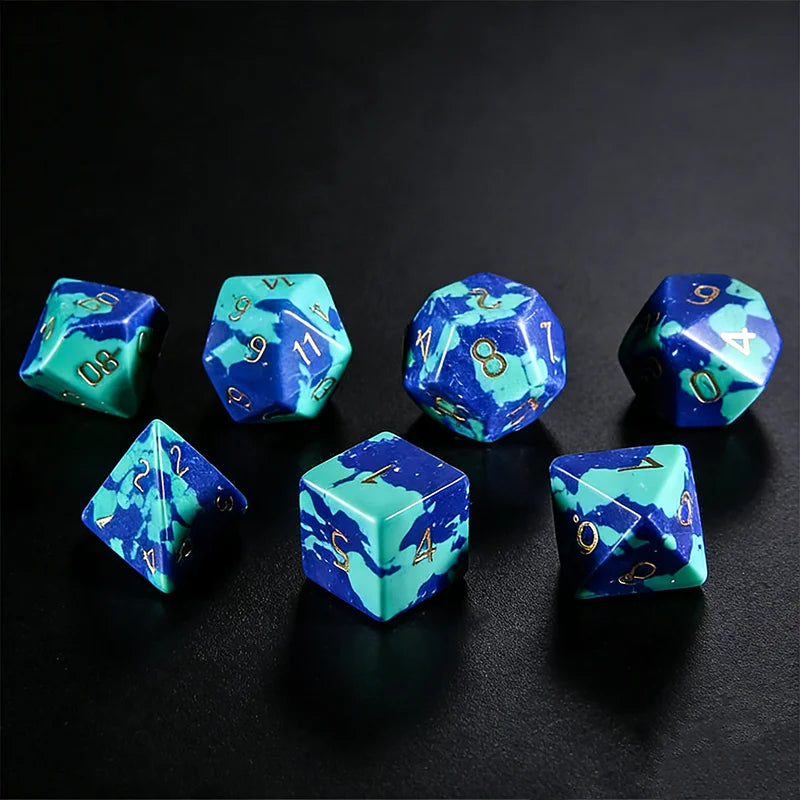 Low MOQ Beauty Precious Polyhedral Bulk DND Dice Color Rounded Stone Dice for RPG Dice Collection