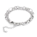KALEN 170mm Casual Stainless Steel Double Size O Chains Bracelet