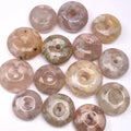 Factory Supply Feng Shui Style Sakura Agate Donut Pendant Necklace Natural Quartz Crystal Doughnut Engraved with Precision