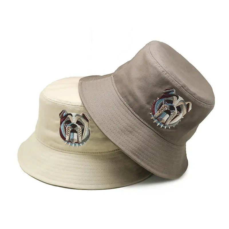 Custom Unisex Fashion Embroidery Animal logo Reversible Double Sided Bucket Hat