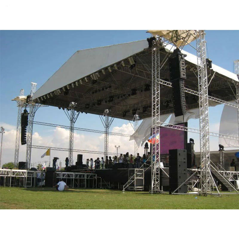 Exhibition Bar Booth Curved Aluminum Dj Lighting Outdoor Concert Stage Truss Booth Custom Frame Structure Truss