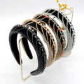 Western Full Crystals Chains Sponge Hair Hoop Luxury Baroque Hairbands Accessories Rhinestone Bling Padded Headbands for Women