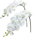 Orchid Stems Artificial Flowers Real Touch Phalaenopsis Branches 9 Large Blooms 38 Inches 2pcs White Halloween New Year Events