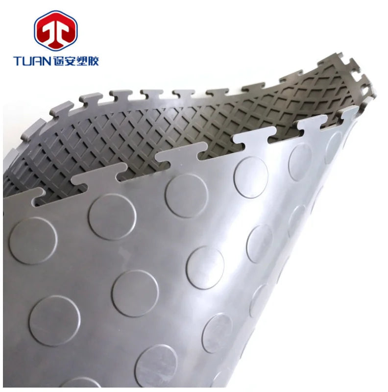 PVC Garage Tiles Anti-slip Interlocking Coin Flooring