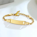 Children Jewelry Stainless Steel Blank Curved Plate Dainty Kids Bracelet Adjustable 12+3CM Can Be Engraved