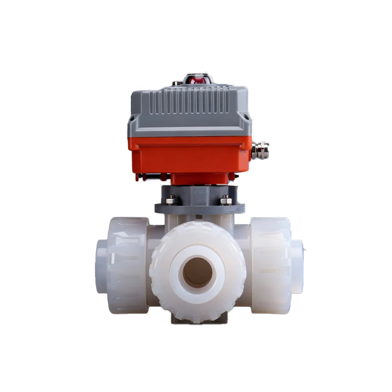 Valve Manufacturer PVDF Actuated DN50mm 2in Plastic PVC UPVC PVDF Motorized Ball Valve With Actuator Valve