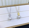 P1536 11-12mm DIY Natural  Freshwater Pearl Charm Pendant Necklace Accessory 925 Sterling Silver Jewelry for Women Without Chain