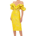 Fashion Elegant Womens Clothing Party Dresses Floral Jacquard Lady Off Shoulder Evening Dress