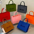 Wholesale Custom Fashion Reusable Felt Tote Shopping Bag with Zipper Closure Large Capacity Letter Pattern Your Own Logo