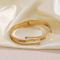 Nabest 18K Gold Plated Hollow Love Letter Stainless Steel Bangles Jewelry Women Waterproof Rhinestone Bracelet & Bangle