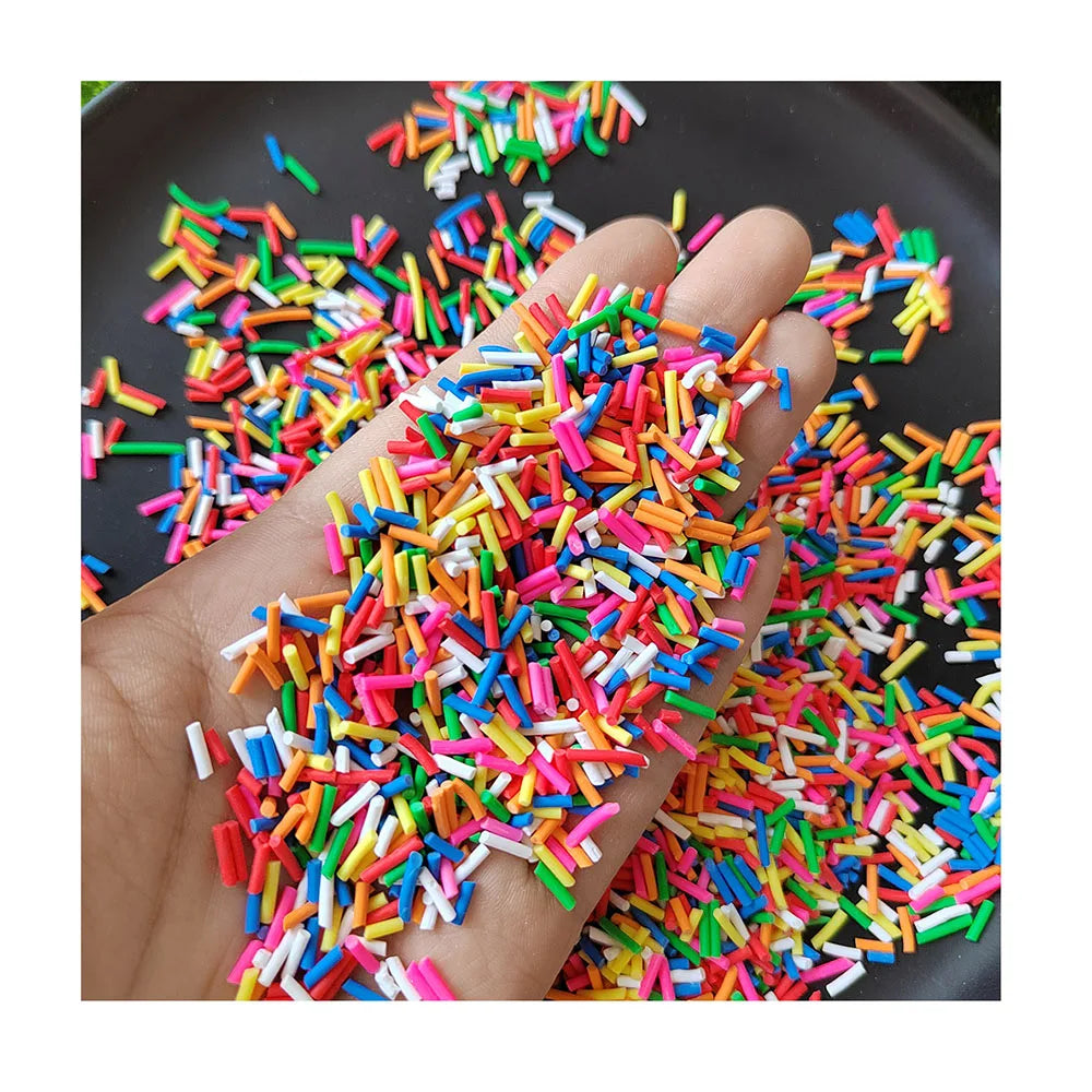 1.5*7mm Long Cylindrical Polymer Hot Soft Clay Sprinkles Colorful for DIY Crafts Tiny Cute Plastic Klei Accessories