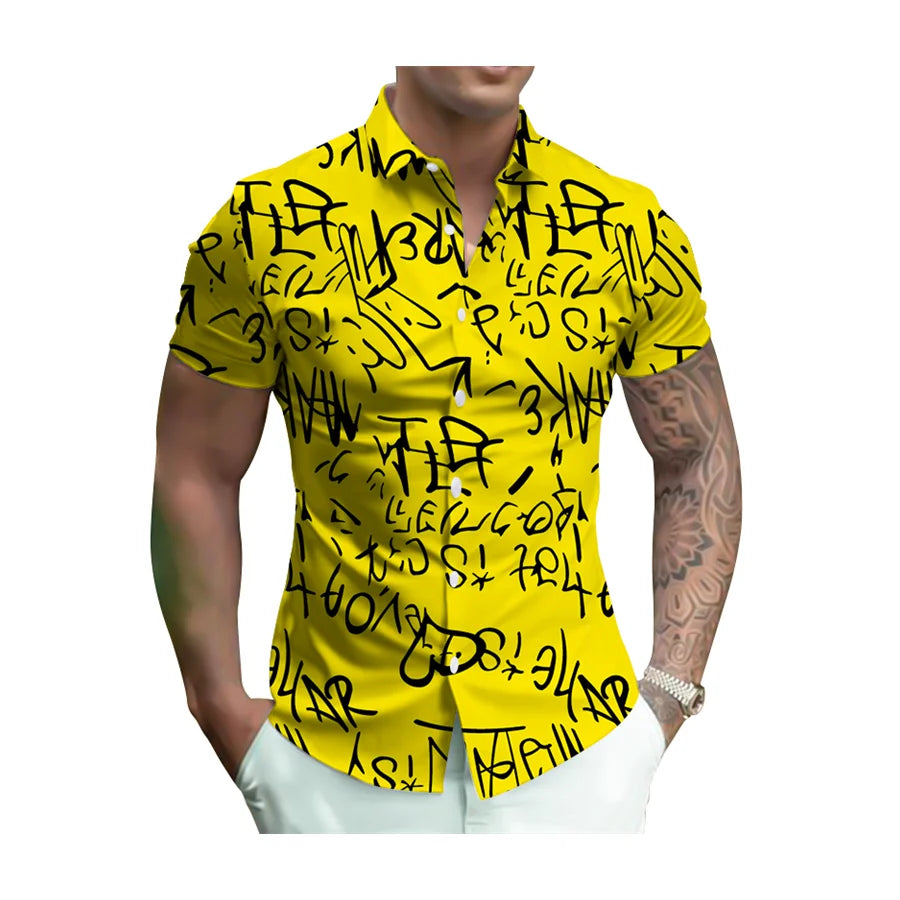 Men's Shirts Floral Printed Short Sleeve Wrinkle-Free 4-Way Stretch Moisture Wicking Performance Collared Shirts