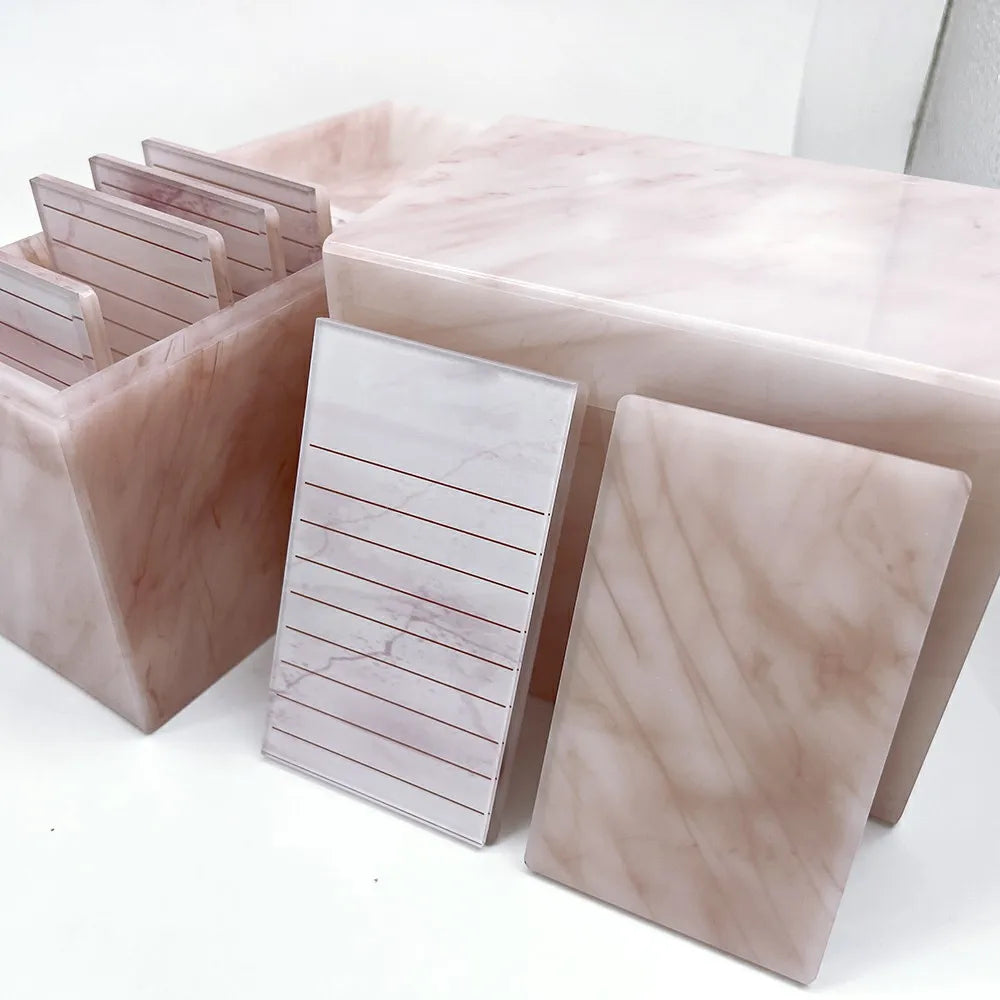 Wholesale Custom logo Proof Lash Storage Box Lash Pallet Acrylic White Pink Marble Display Lash Box Acrylic Eyelash Organizer